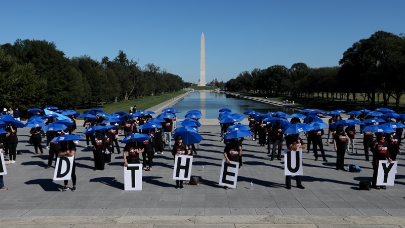 Uygur Türkleri, Çin'i ulusal gününde Washington'da protesto etti