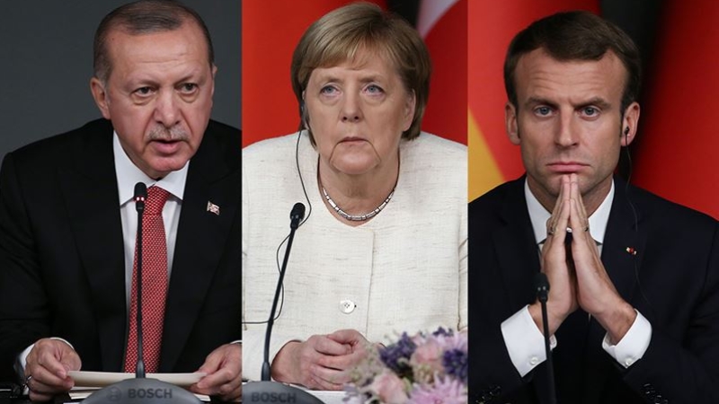 Cumhurbaşkanı Erdoğan, Macron ve Merkel ile telefonda görüştü