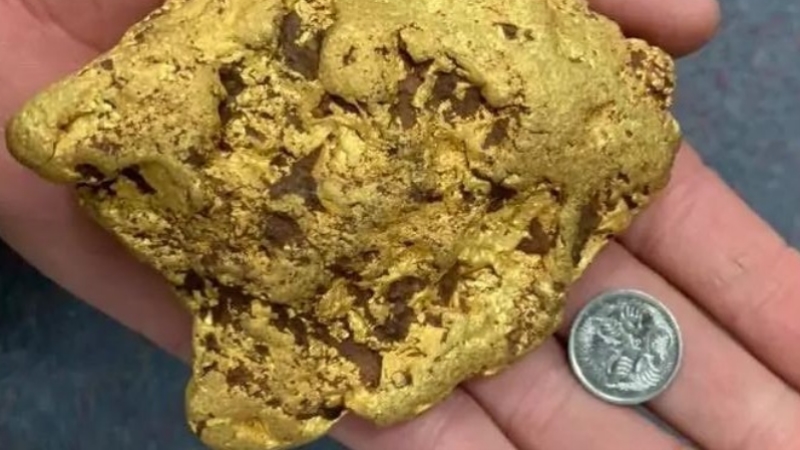 Dedektörle 1,4 kilogram altın buldu